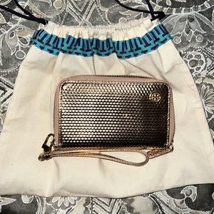Tory Burch wristlet rose gold